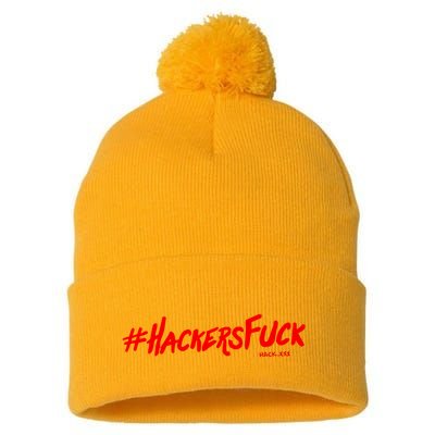 Hack.Xxx Hashtag Hackers Suck Pom Pom 12in Knit Beanie