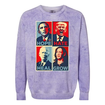 Hope Hate Heal Grow Colorblast Crewneck Sweatshirt