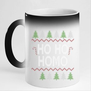 Ho Ho Ho Homo Homosexual Lgbt Ugly Christmas Meaningful Gift 11oz Black Color Changing Mug