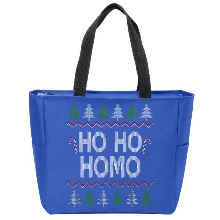 Ho Ho Ho Homo Homosexual Lgbt Ugly Christmas Meaningful Gift Zip Tote Bag