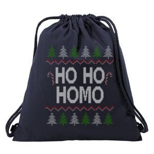 Ho Ho Ho Homo Homosexual Lgbt Ugly Christmas Meaningful Gift Drawstring Bag