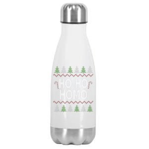 Ho Ho Ho Homo Homosexual Lgbt Ugly Christmas Meaningful Gift Stainless Steel Insulated Water Bottle