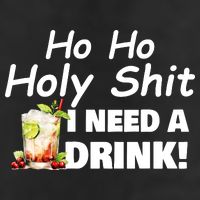 Ho Ho Holy I Need A Drink Funny Christmas Santa Claus 7 Panel Mesh Trucker Snapback Hat