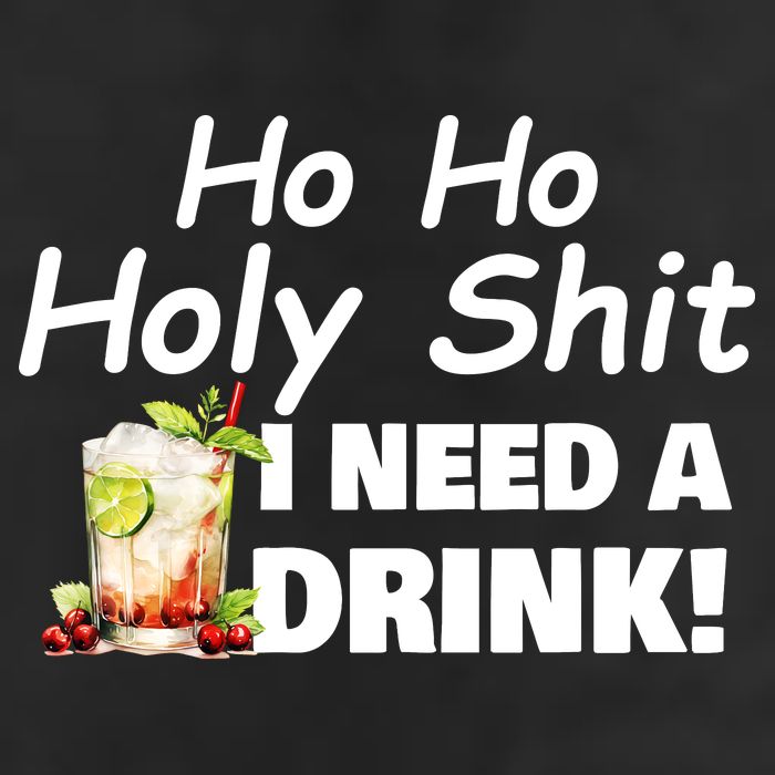 Ho Ho Holy I Need A Drink Funny Christmas Santa Claus 7 Panel Mesh Trucker Snapback Hat