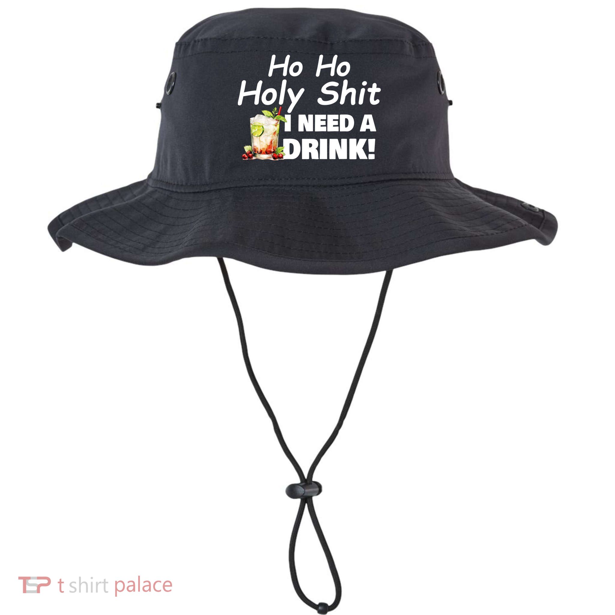 Ho Ho Holy I Need A Drink Funny Christmas Santa Claus Bucket Hat