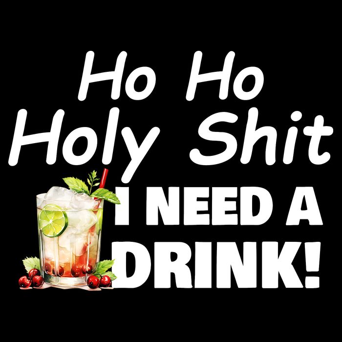 Ho Ho Holy I Need A Drink Funny Christmas Santa Claus Cooling Performance Long Sleeve Crew