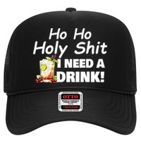 Ho Ho Holy I Need A Drink Funny Christmas Santa Claus Trucker Hat