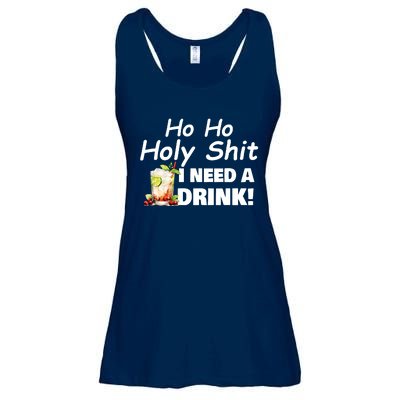 Ho Ho Holy I Need A Drink Funny Christmas Santa Claus Ladies Essential Flowy Tank