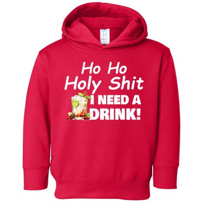 Ho Ho Holy I Need A Drink Funny Christmas Santa Claus Toddler Hoodie