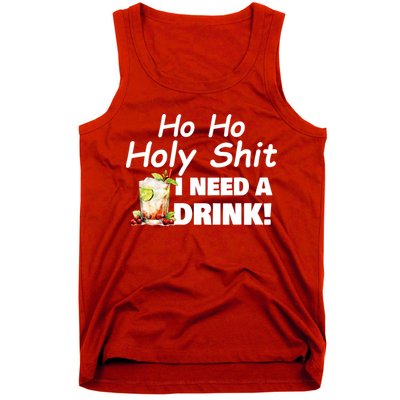 Ho Ho Holy I Need A Drink Funny Christmas Santa Claus Tank Top