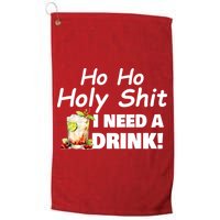 Ho Ho Holy I Need A Drink Funny Christmas Santa Claus Golf Towel