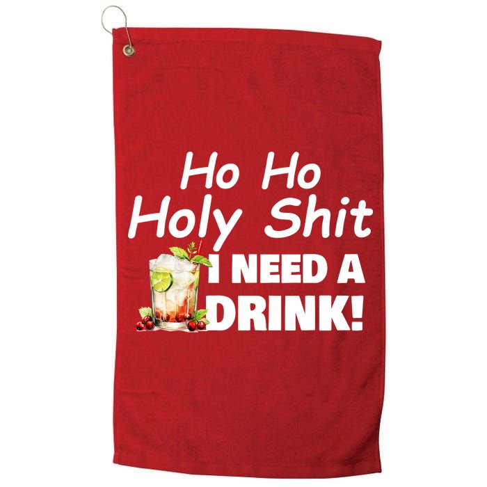 Ho Ho Holy I Need A Drink Funny Christmas Santa Claus Golf Towel