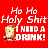Ho Ho Holy I Need A Drink Funny Christmas Santa Claus Golf Towel