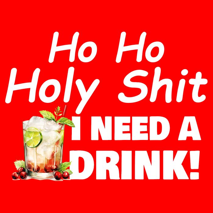 Ho Ho Holy I Need A Drink Funny Christmas Santa Claus Golf Towel