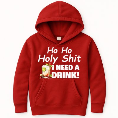 Ho Ho Holy I Need A Drink Funny Christmas Santa Claus Kids Hoodie