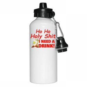 Ho Ho Holy I Need A Drink Funny Christmas Santa Claus Aluminum Water Bottle