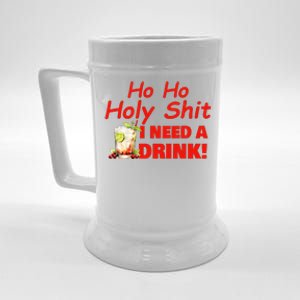 Ho Ho Holy I Need A Drink Funny Christmas Santa Claus Beer Stein