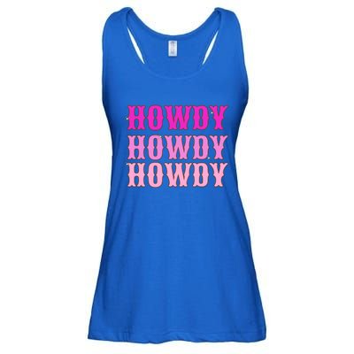 Howdy Howdy Howdy Hot Pink And White Aesthetic Space Cowgirl Funny Gift Ladies Essential Flowy Tank