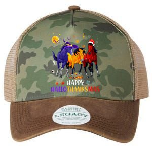 Happy Hallothanksmas Horse Halloween Thanksgiving Christmas Legacy Tie Dye Trucker Hat