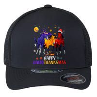 Happy Hallothanksmas Horse Halloween Thanksgiving Christmas Flexfit Unipanel Trucker Cap