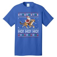 Ho Ho Ho Santa Claus Riding Cheetah Christmas Gift Tall T-Shirt