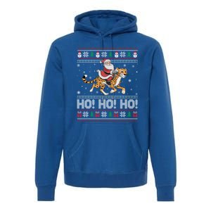 Ho Ho Ho Santa Claus Riding Cheetah Christmas Gift Premium Hoodie