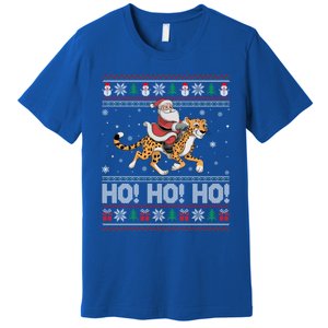 Ho Ho Ho Santa Claus Riding Cheetah Christmas Gift Premium T-Shirt