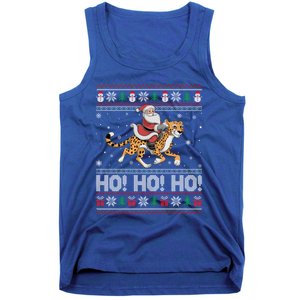 Ho Ho Ho Santa Claus Riding Cheetah Christmas Gift Tank Top