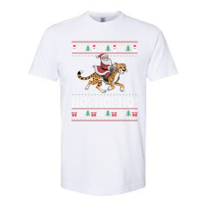 Ho Ho Ho Santa Claus Riding Cheetah Christmas Gift Softstyle CVC T-Shirt