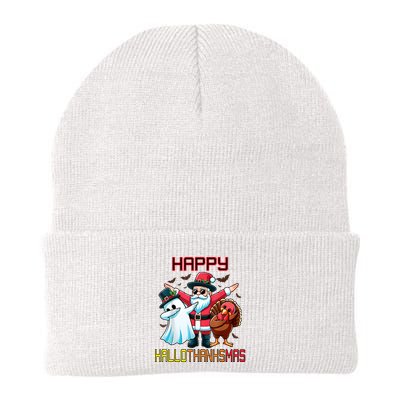 Happy Hallothanksmas Halloween Thanksgiving Christmas 2024 Beanie