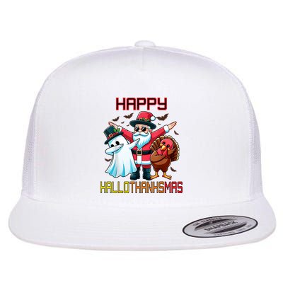 Happy Hallothanksmas Halloween Thanksgiving Christmas 2024 Flatbill Hat
