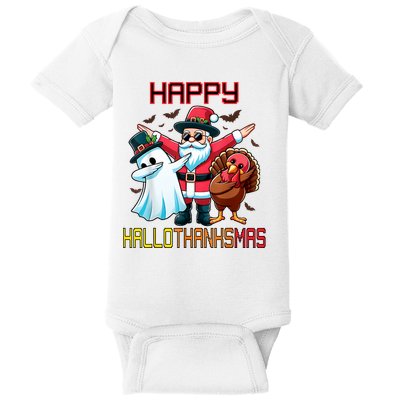 Happy Hallothanksmas Halloween Thanksgiving Christmas 2024 Baby Bodysuit