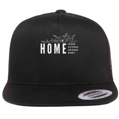 Homebody Homeschool Homemade Homegrown Gift Mom Crunchy Flat Bill Trucker Hat