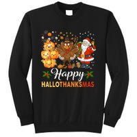 Happy Hallothanksmas Halloween Thanksgiving Christmas Funny Sweatshirt