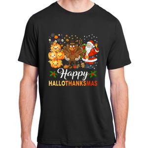 Happy Hallothanksmas Halloween Thanksgiving Christmas Funny Adult ChromaSoft Performance T-Shirt