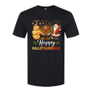 Happy Hallothanksmas Halloween Thanksgiving Christmas Funny Softstyle CVC T-Shirt