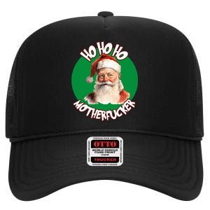 Ho Ho Ho Motherfucker Christmas Party  High Crown Mesh Back Trucker Hat