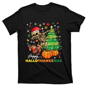 Happy Hallothanksmas Halloween Thanksgiving Christmas T-Shirt