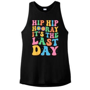 Hip Hip Hooray Its Last Day of School Hello Summer Teacher Ladies PosiCharge Tri-Blend Wicking Tank