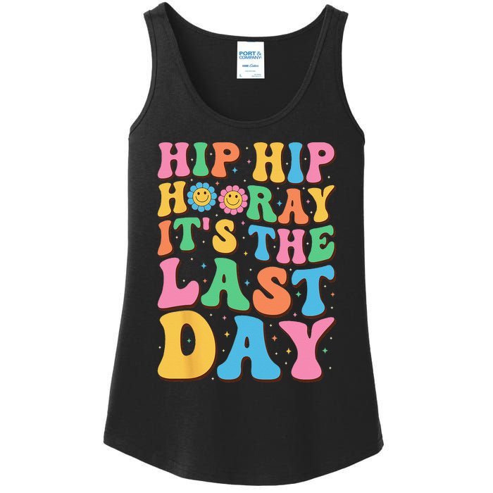 Hip Hip Hooray Its Last Day of School Hello Summer Teacher Ladies Essential Tank