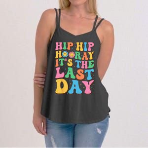 Hip Hip Hooray Its Last Day of School Hello Summer Teacher Women's Strappy Tank