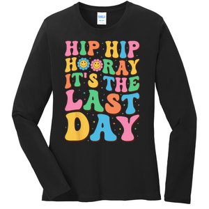 Hip Hip Hooray Its Last Day of School Hello Summer Teacher Ladies Long Sleeve Shirt