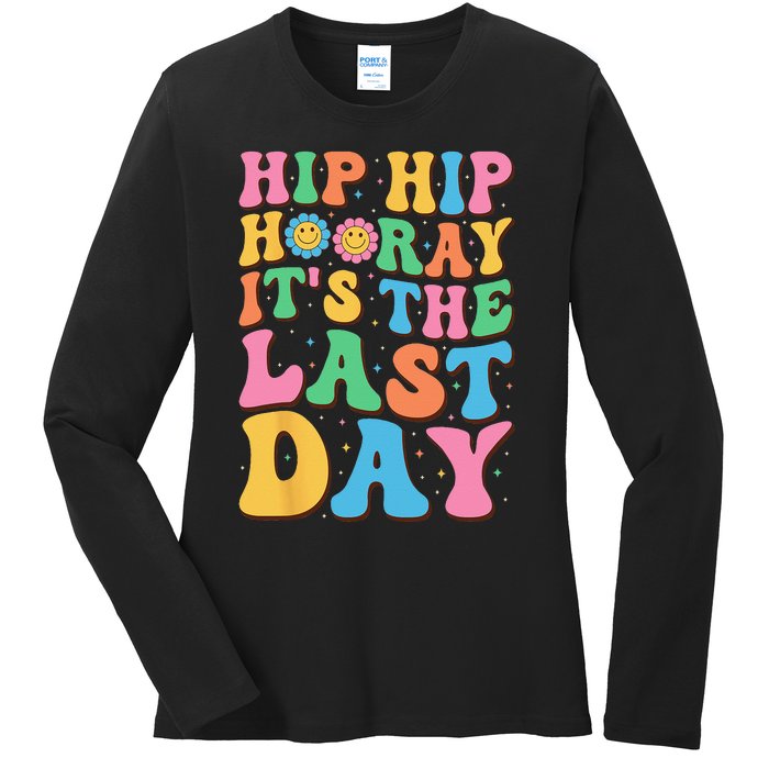 Hip Hip Hooray Its Last Day of School Hello Summer Teacher Ladies Long Sleeve Shirt