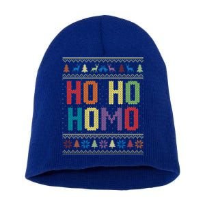 Ho Ho Homo Christmas Funny Pride Santa Lgbt Ugly Funny Gift Short Acrylic Beanie