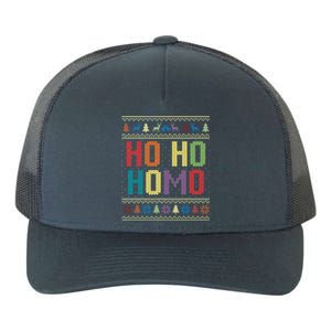 Ho Ho Homo Christmas Funny Pride Santa Lgbt Ugly Funny Gift Yupoong Adult 5-Panel Trucker Hat