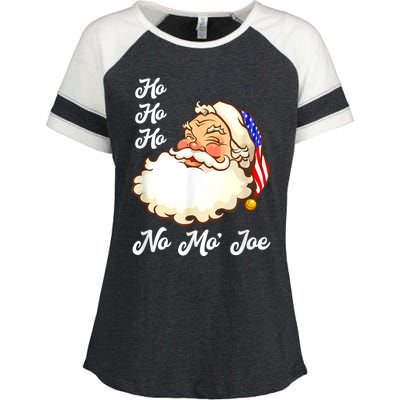 Ho Ho Ho No Mo Joe Funny Santa Christmas Enza Ladies Jersey Colorblock Tee