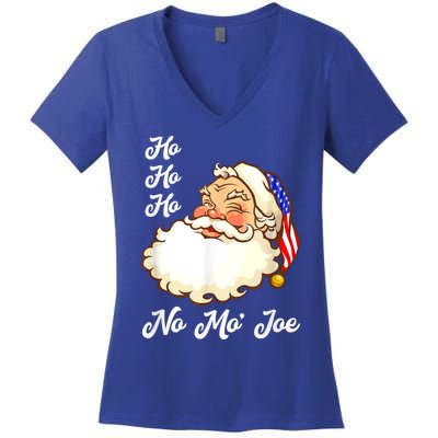 Ho Ho Ho No Mo Joe Funny Santa Christmas Women's V-Neck T-Shirt