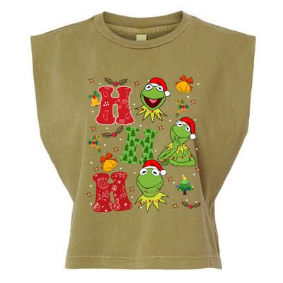 Ho Ho Ho Kermit Frog Christmas Lights Kermit Frog Christmas Garment-Dyed Women's Muscle Tee