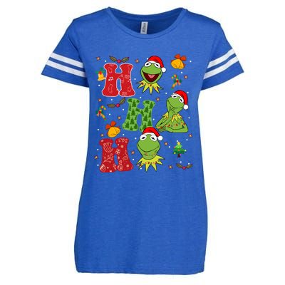 Ho Ho Ho Kermit Frog Christmas Lights Kermit Frog Christmas Enza Ladies Jersey Football T-Shirt