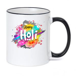 Happy Holi Holi Hai Hindu Holi Festival Festival Of Colors 11oz Black Color Changing Mug